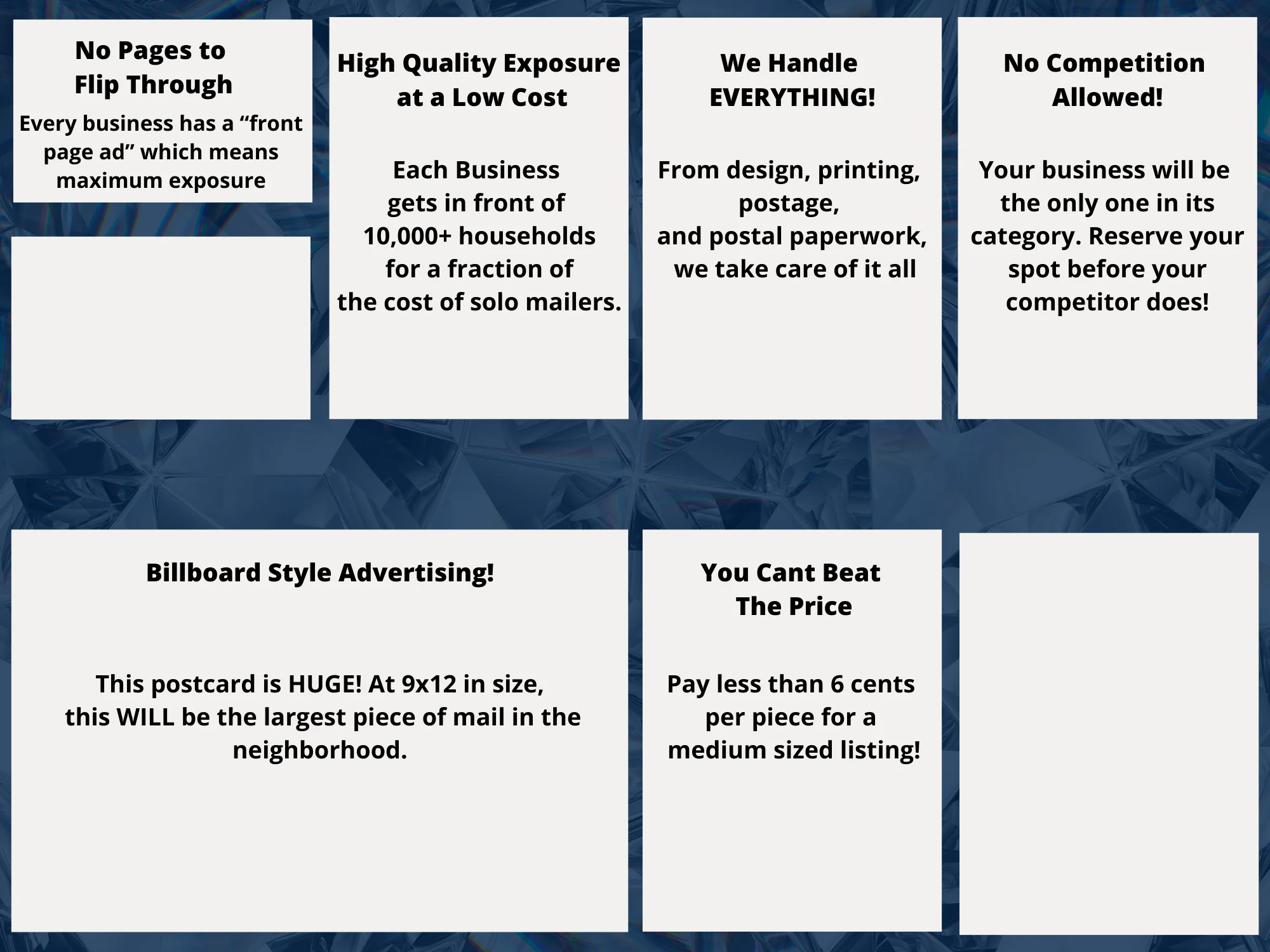 Preview of marketing postcard design